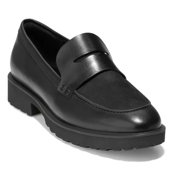Cole Haan Geneva Black Platform Penny Loafer Size 10 - Picture 1 of 15